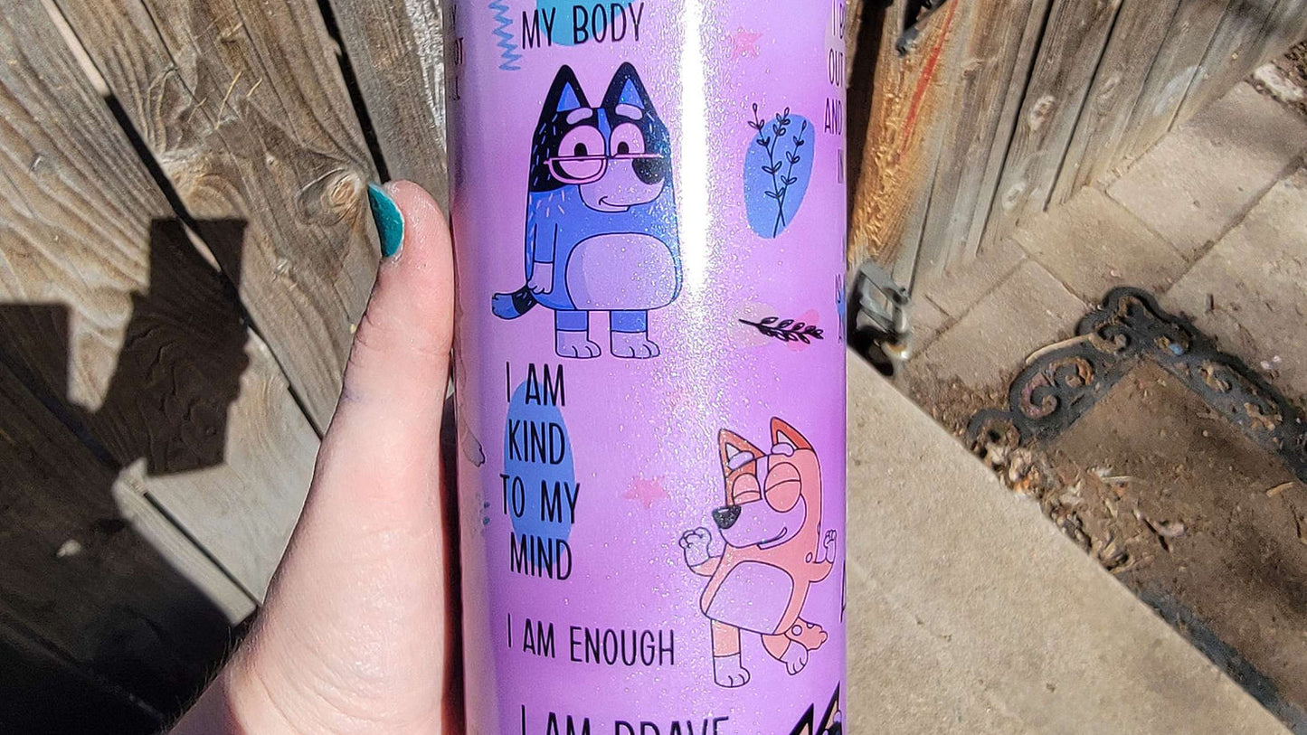 Bluey mom affirmations, 20 Oz tumbler. image 1