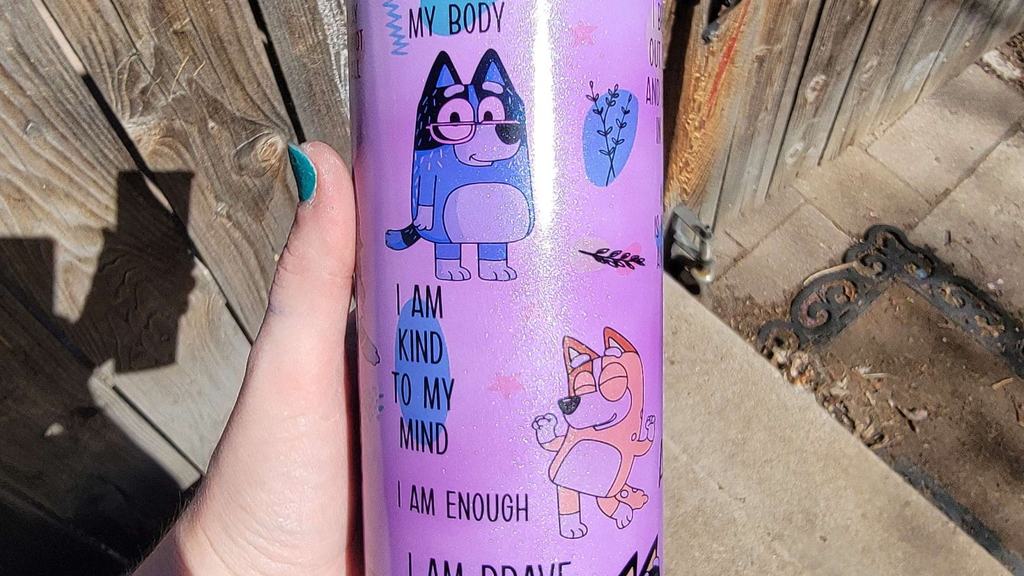 Bluey mom affirmations, 20 Oz  tumbler. image 1