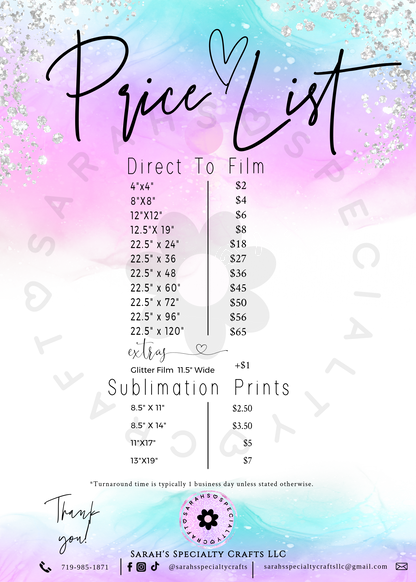 Glitter Film 12.5" Direct to Film Transfer/Ready to press image 1