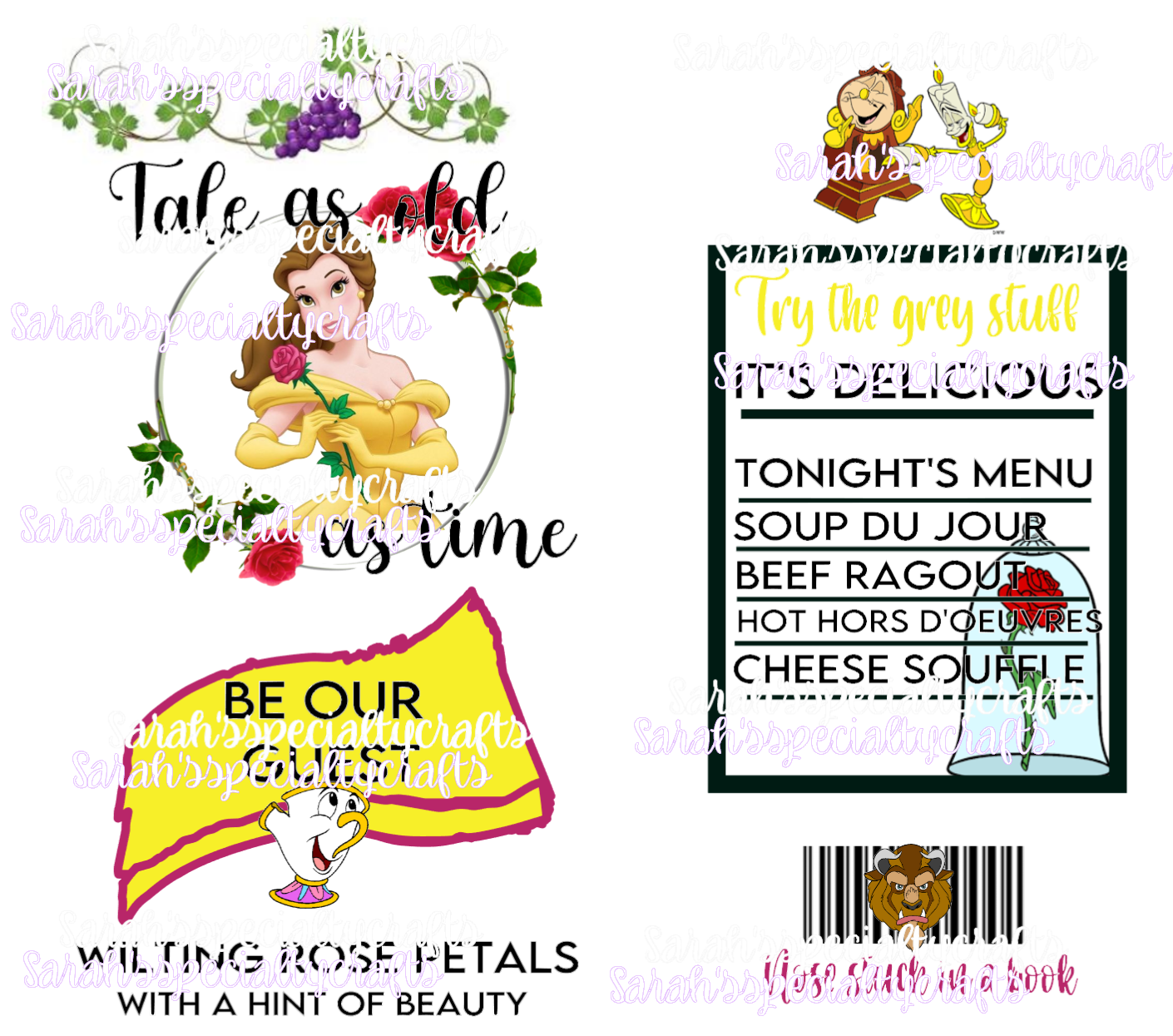 Belle Beauty and the Beast Tumbler Design