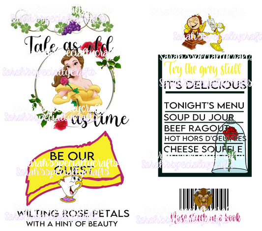 Belle Beauty and the Beast Tumbler Design